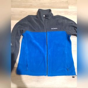Columbia Sportswear Men's L fleece jacket blue colorblock full zip long sleeve